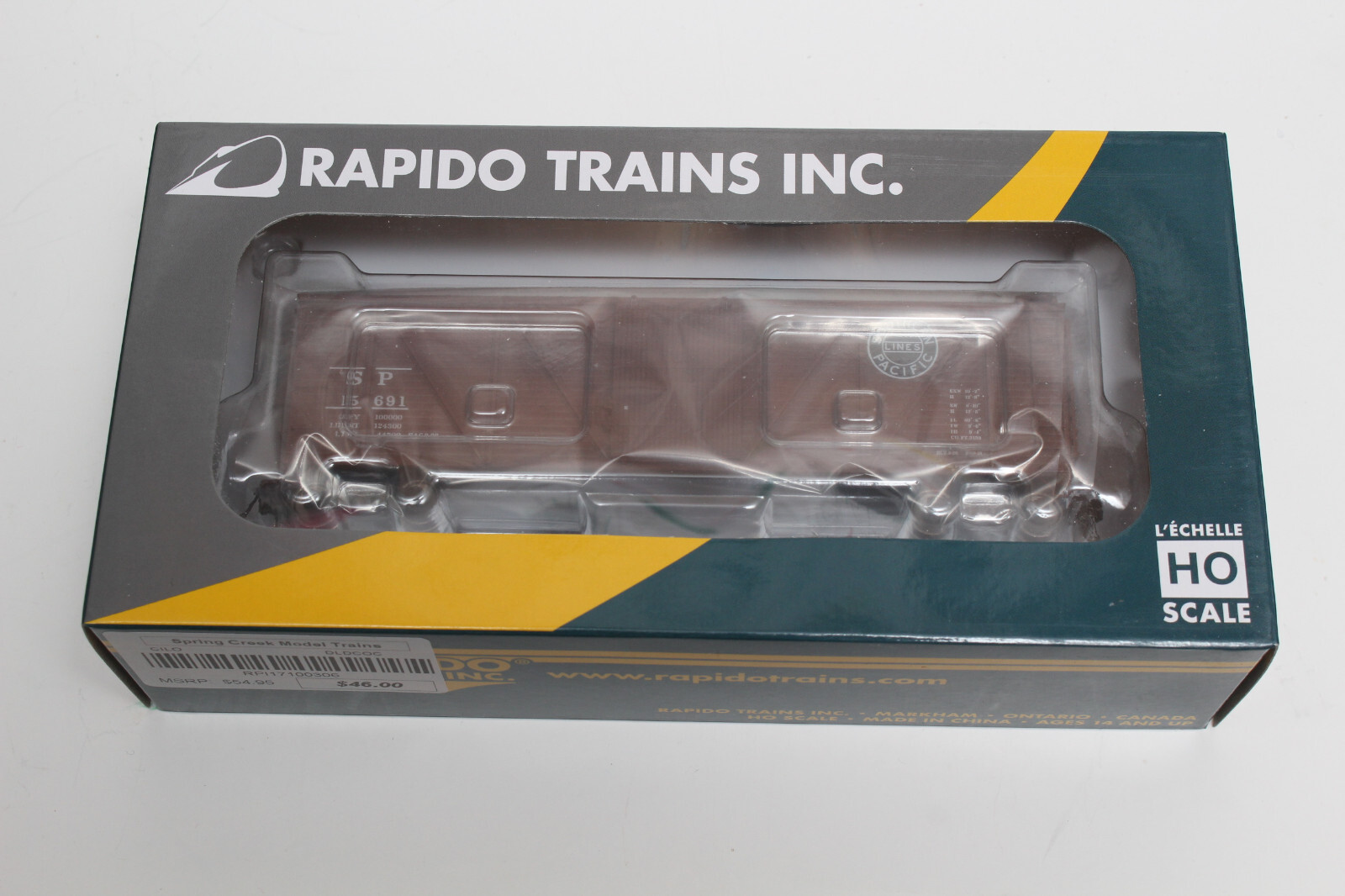 NEW HO RAPIDO TRAINS BOXCAR SP SOUTHERN PAC B-50-15 1931-1946 VIKING ROOF 15691