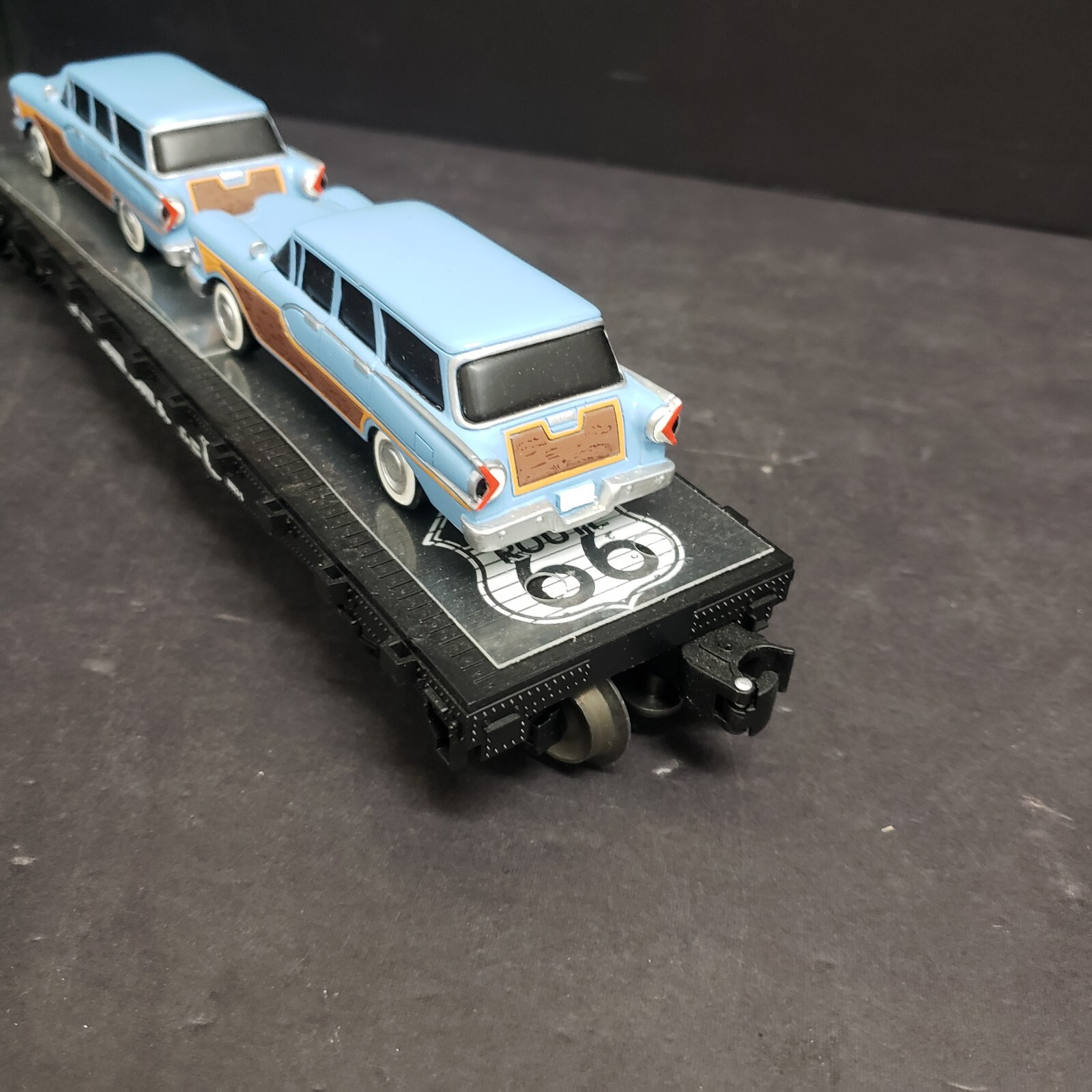 Lionel 6-17548 Lionel Route 66 Flatcar With (2) Touring Coupes in box K107