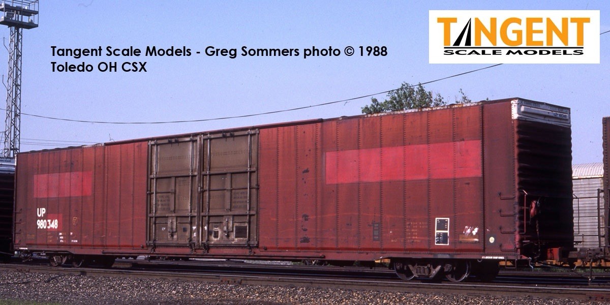 TANGENT HO Greenville 86′ Double Plug Door Box Car 25067 UP ex MKT 1984 Red