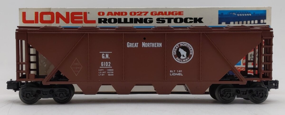 Lionel 6-6102 O Gauge Great Northern 4-Bay Covered Hopper LN/Box