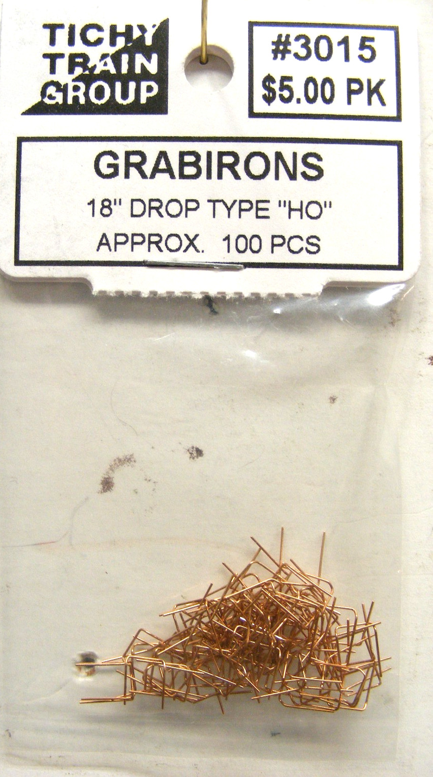Tichy Group #3015, 18″ Grabirons, Drop Style, HO Scale 100 pcs.