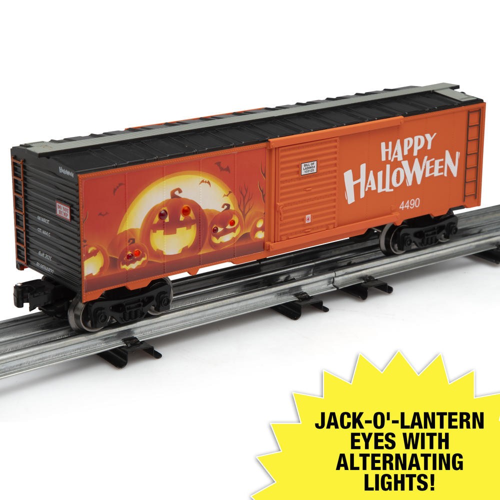O Gauge Halloween Boxcar with Lighted Pumpkins