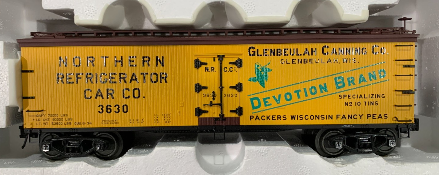 Atlas 8080-1 Glenbeuleh Canning Co 40′ Wood Reefer, #3630, O Scale 1/48, LN