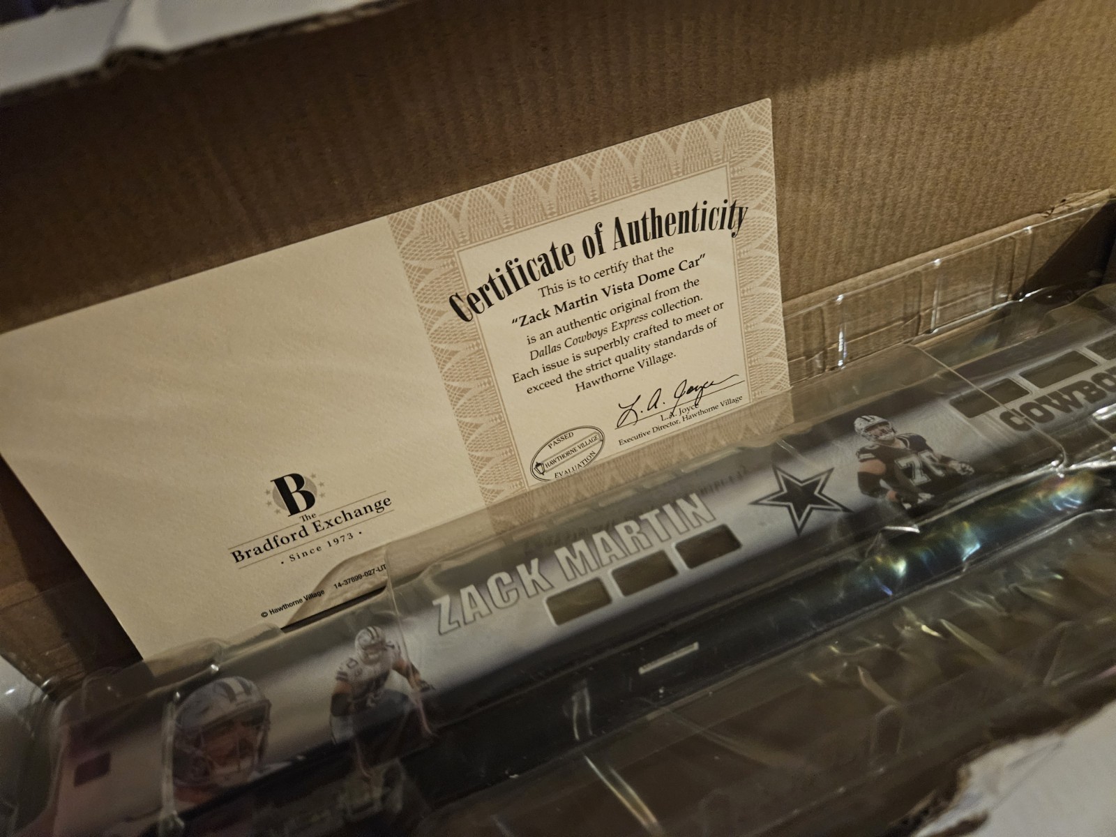 Zack Martin Cowboys Train Set Bradford EchangeDallas Cowboys Express Set NFL COA