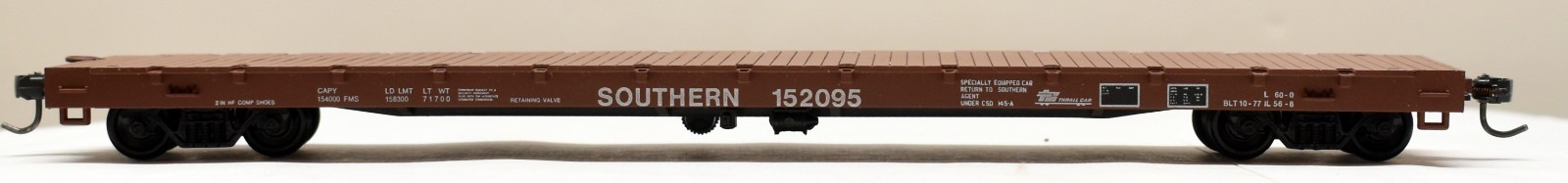 ROUNDHOUSE HO Scale SOUTHERN 60′ Flat Car #152095; KD’s