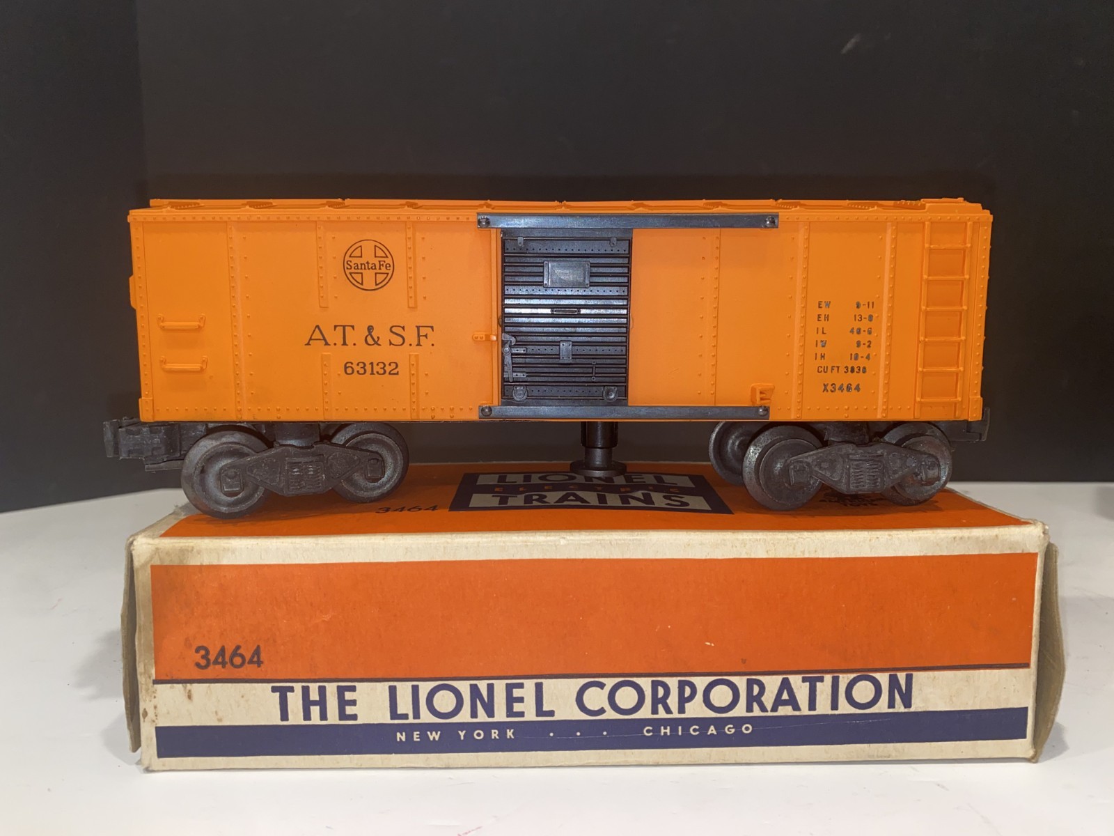 LIONEL 3464 SANTA FE OPERATING BOX CAR NOS NIB UNRUN MINT BOX PAPERWORK INSPECT