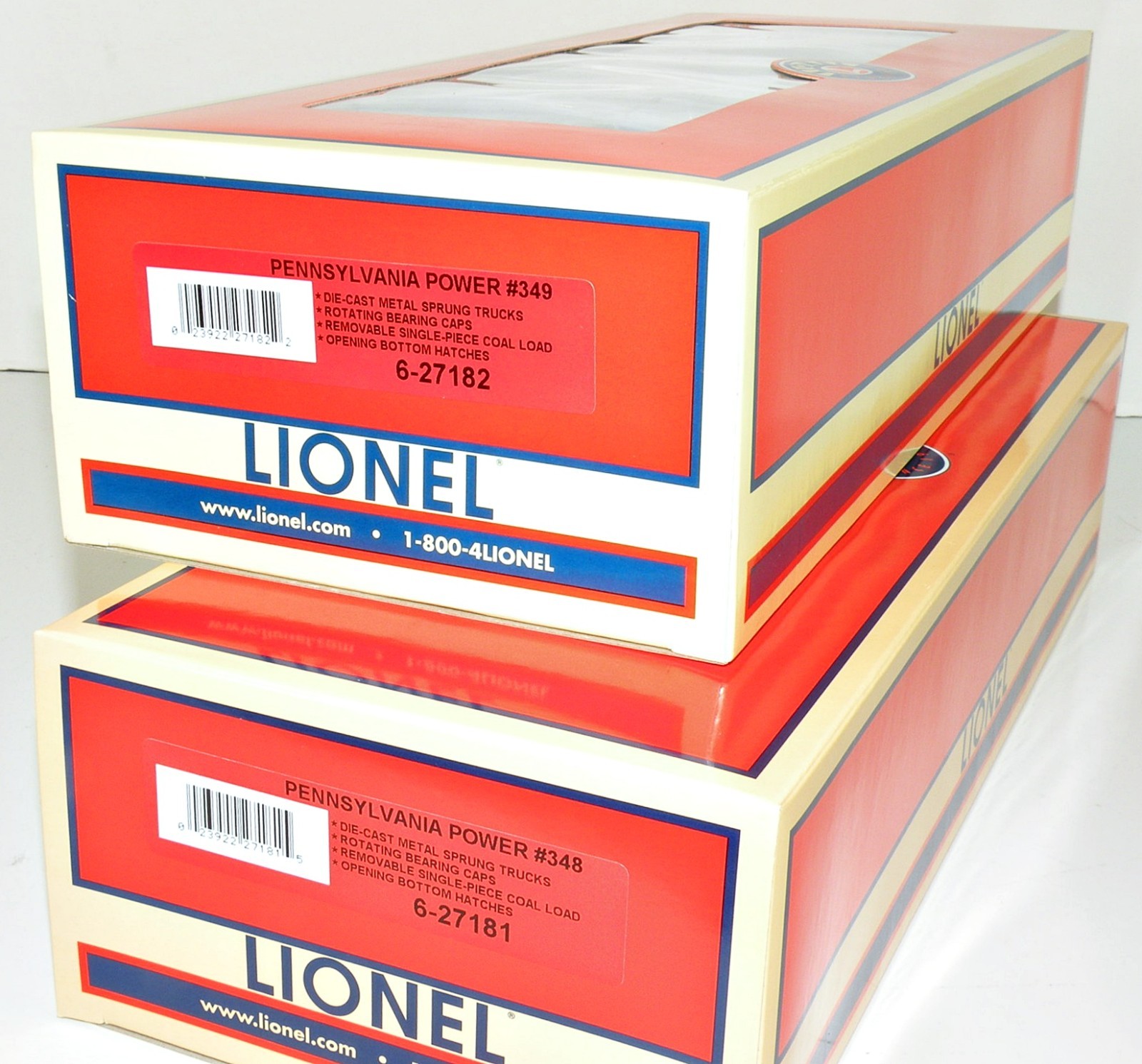 Lionel 6-21884 2-Pack Pennsylvania Power Diecast 3-Bay Hopper w/Coal Load NIB