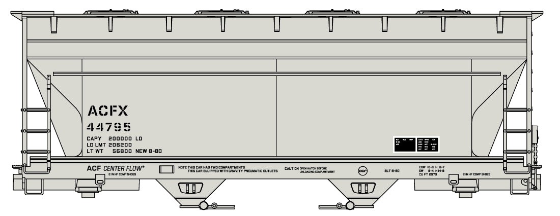 Accurail 2220 HO ACF 2-Bay Covered Hopper ACFX #44795 | Kit | $5 Offer