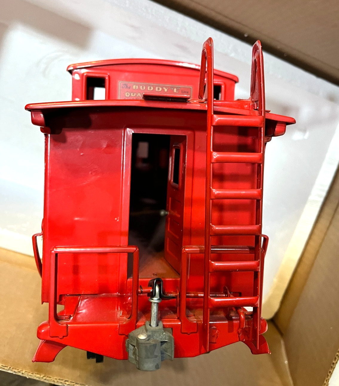 Vintage Pressed Steel Buddy L Outdoor Railroad Train Caboose Original 3017
