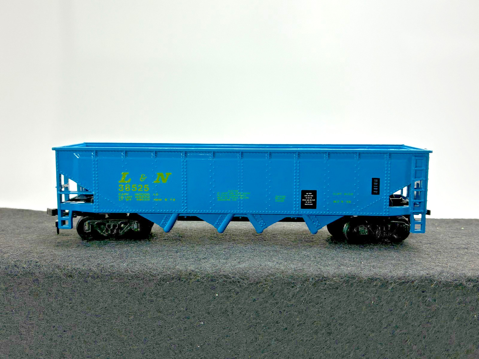 Vintage Bachmann HO Scale L&N 38525 Blue 4-Bay Quad Hopper w/ Original Box