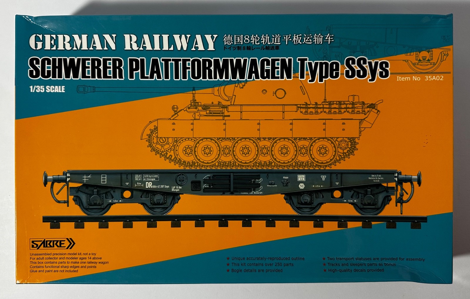 Sabre #35A02 1/35 Scale German Railway Schwerer Plattformwagen Type SSys – 2015