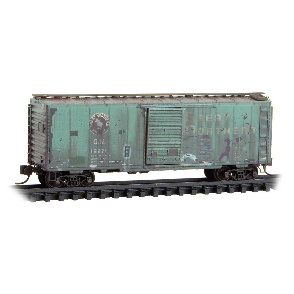 Great Northern 40′ Standard Box Car Single Door Weathered MTL 020 44 427 N Scale