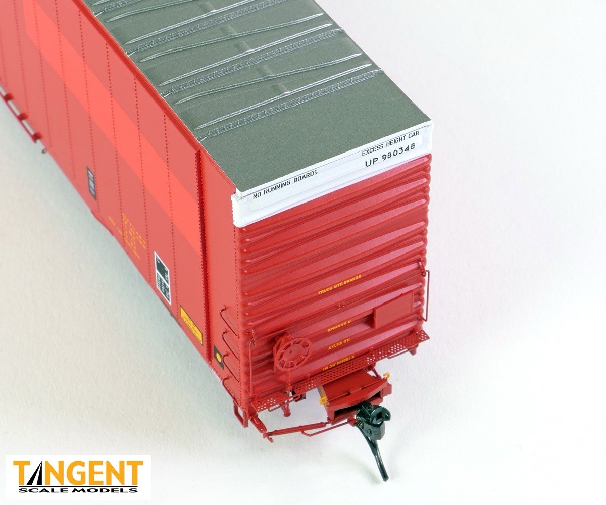 TANGENT HO Greenville 86′ Double Plug Door Box Car 25067 UP ex MKT 1984 Red