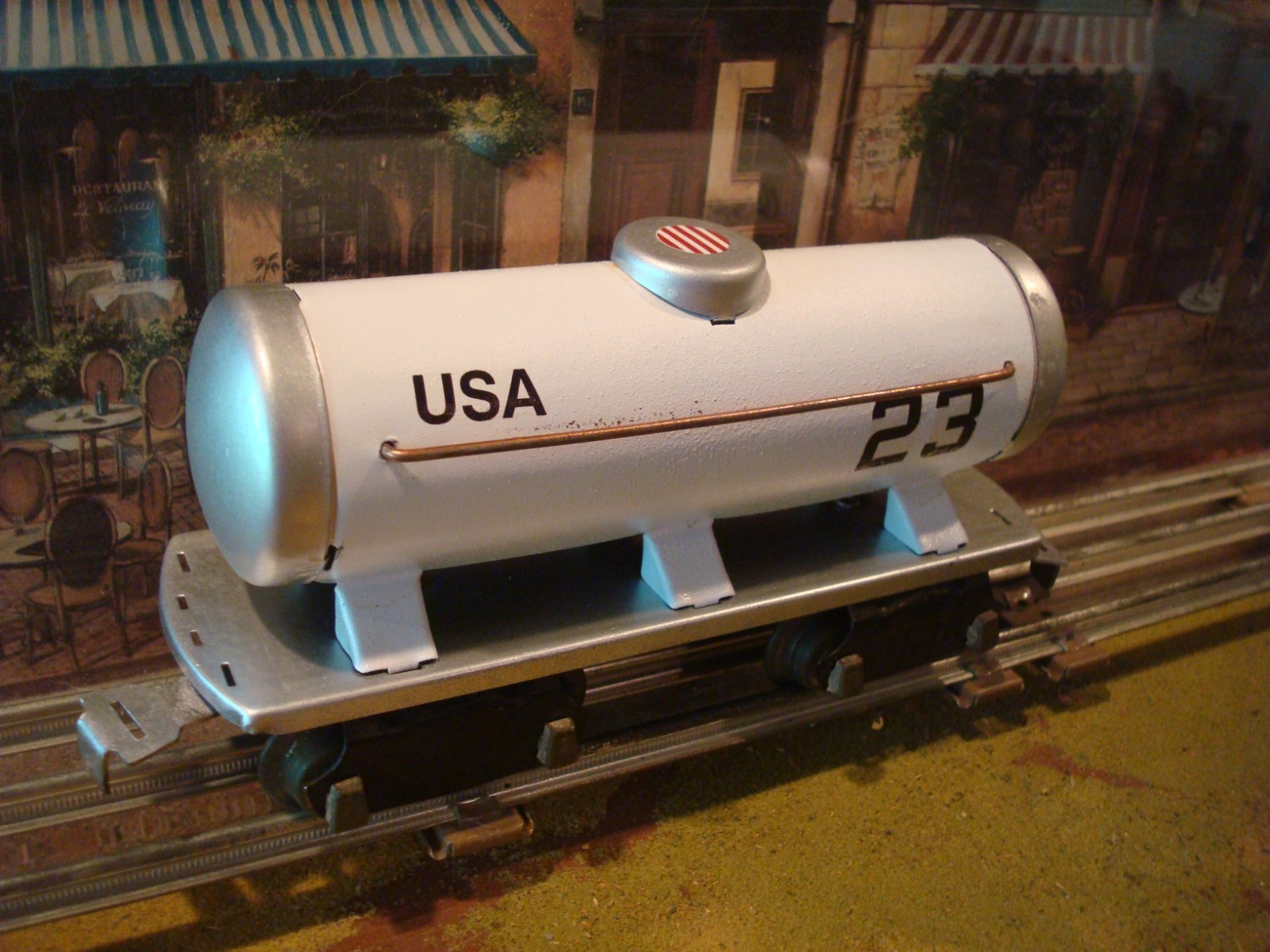 MARX TIN HM US GOVERNMENT MILITARY TANK FUEL CAR MARLINES TINPLATE ARMY AREA 51