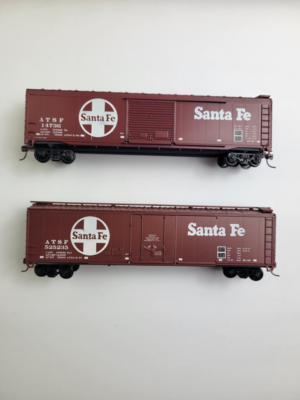 Lot Of 5 Roundhouse HO Train Car Santa Fe Rio Grande Burlington Northern REA