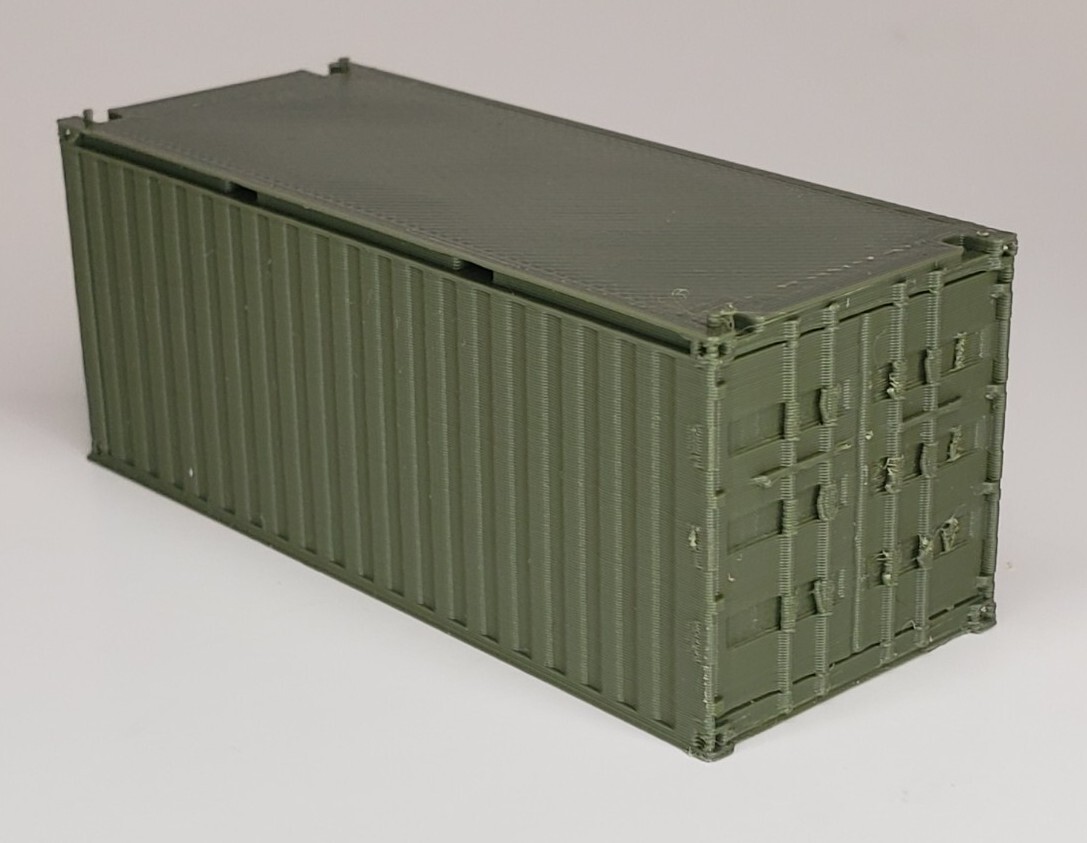 Set of 2 – HO Scale 20′ Ft Shipping Containers – Green – Train Freight Stacking