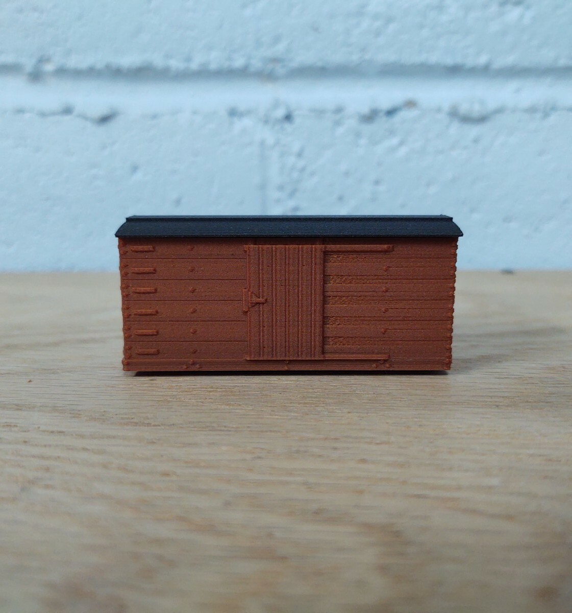 HOn30 18ft WOOD STYLE BOXCAR kit. No trucks/couplers. OXIDE RED. 3D Print. NEW!