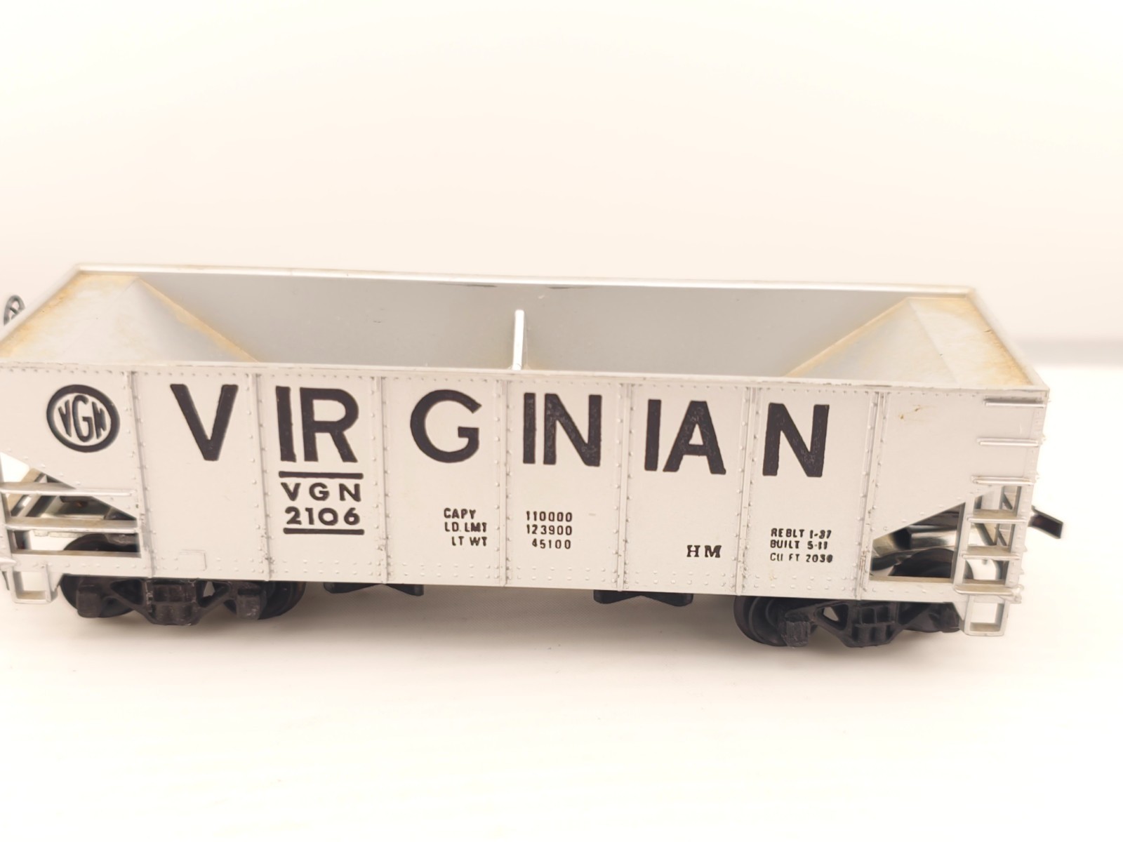 *READ* Tyco HO Scale Virginian 2 Bay Hopper Car VGN 2106 Model Train