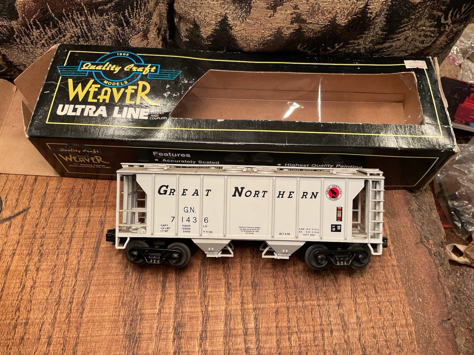 MTH Premier O Scale 3-rail Great Northern PS-2 Covered Hopper Car In Weaver Box