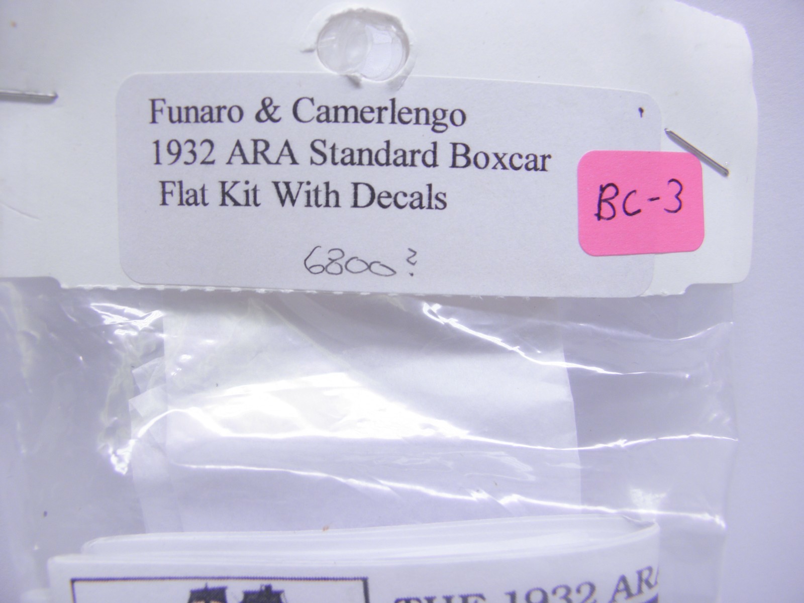 FUNARO & CAMERLENGO -1932 ARA STANDARD BOXCAR – HO SCALE KIT UNDECORATED