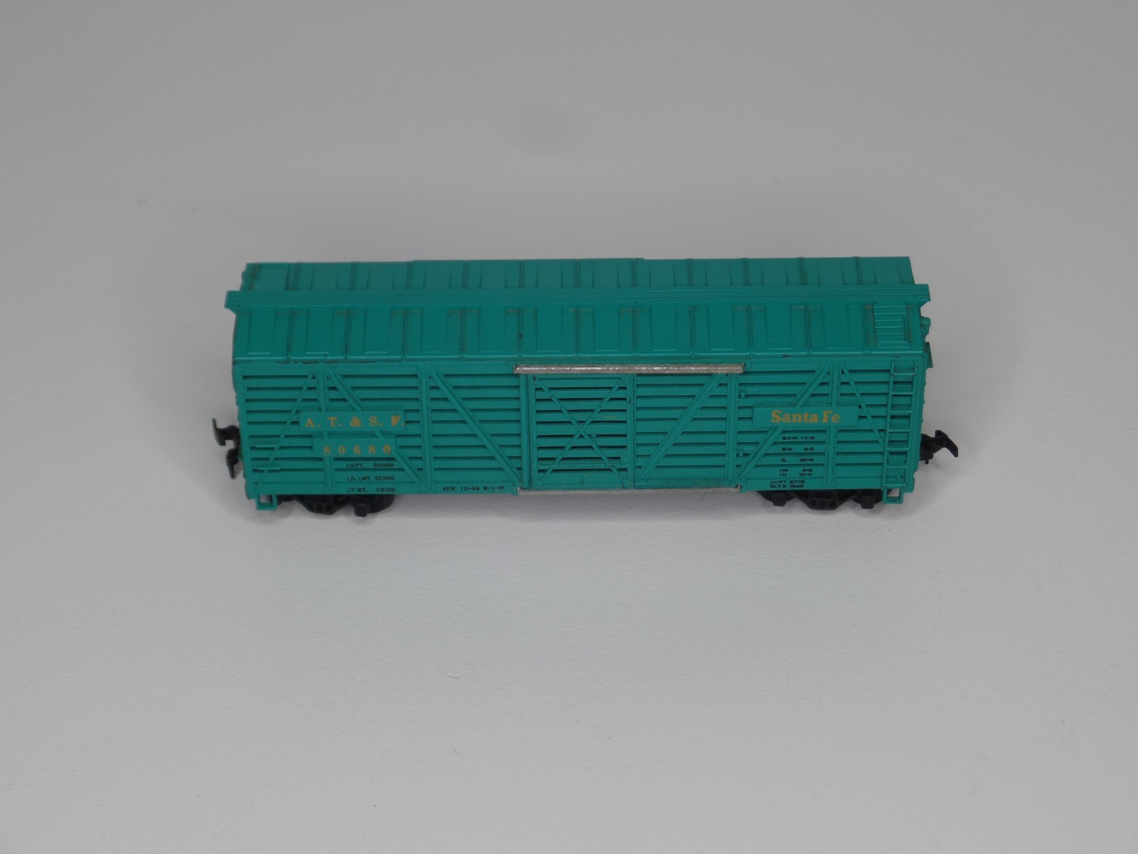 Mantua HO Scale 1:87 Santa Fe #80680 ATSF Blue Teal Stock Cattle Freight Box Car