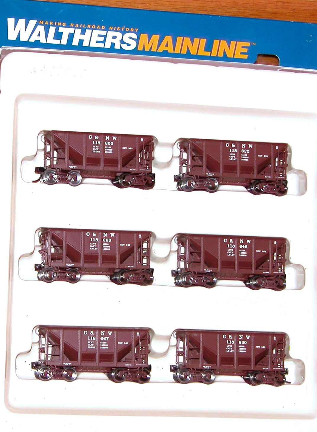 HO WALTHERS MAINLINE 910-58101 MICHIGAN ORE CAR 6-PK CHICAGO & NORTH WESTERN CNW