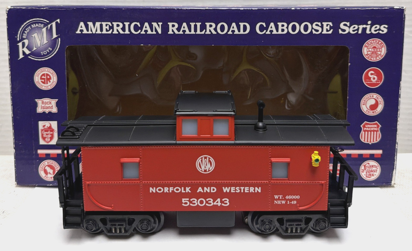 RMT-CAB241 WESTERN MARYLAND #530343 CABOOSE W/OP. MARKER LIGHTS&CONDUCTOR FIGURE