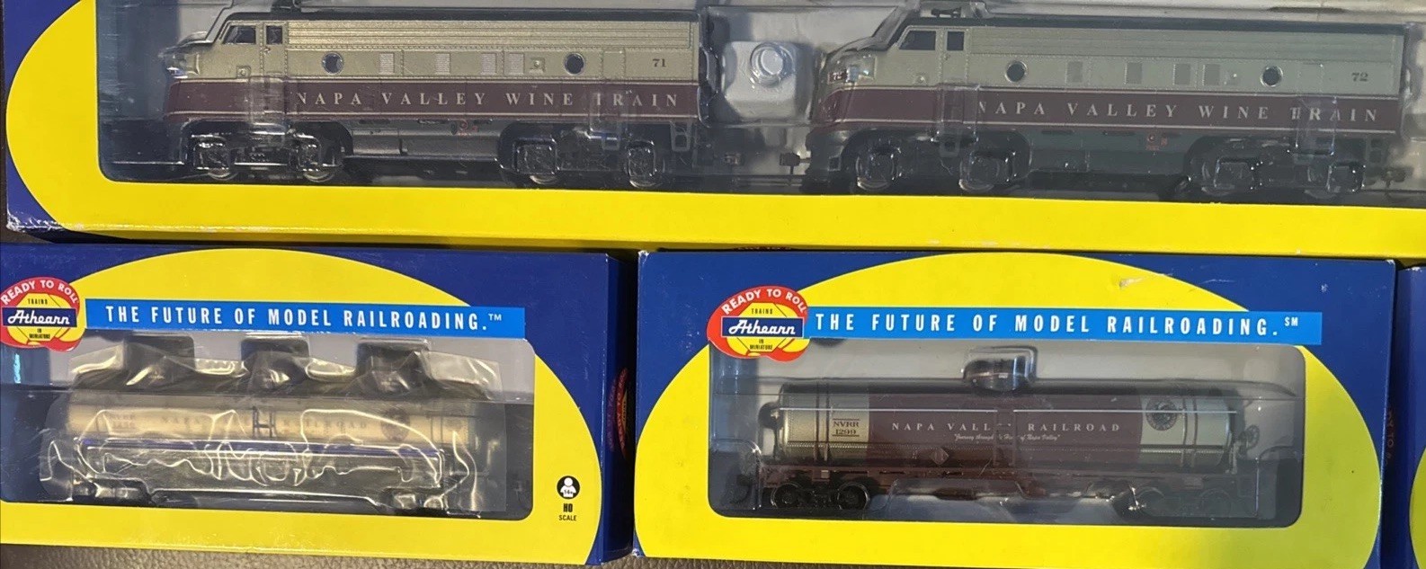 Athearn HO Napa Valley Wine Train 11 Pc Set F7A Cars 8500-8510 Extra 8508