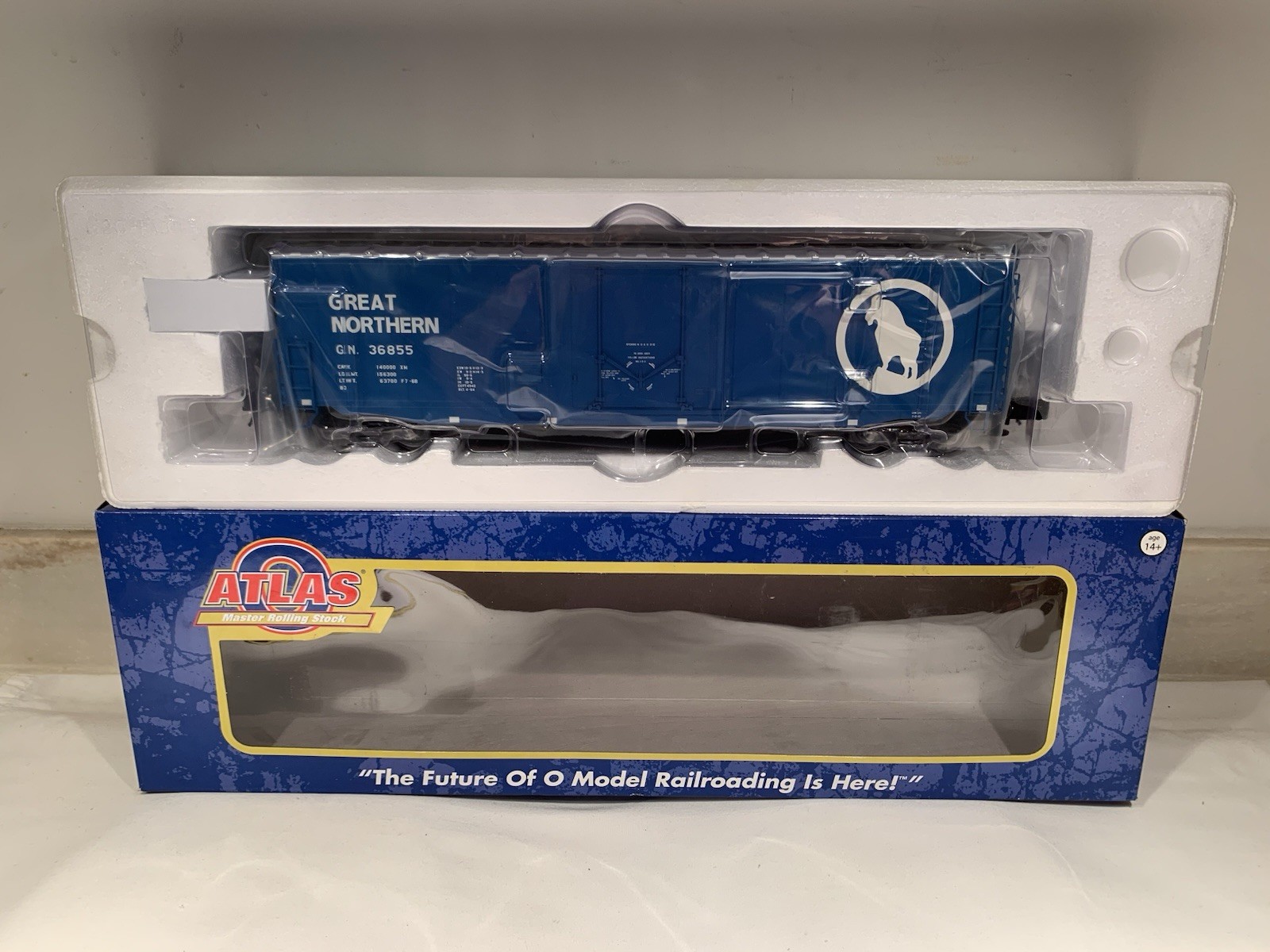 ATLAS O 3-RAIL GREAT NORTHERN 50’ PLUG DOOR PS-1 BOX CAR! O SCALE FREIGHT BOXCAR