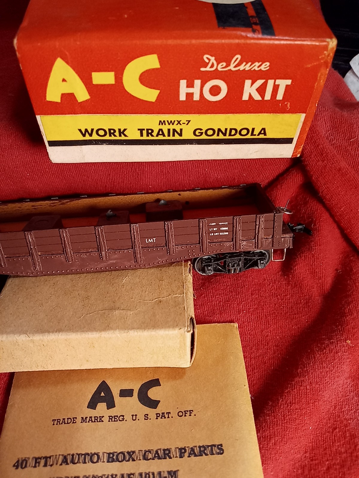 A-C Model Work Train Gondola Brown Chi HO Models Wood Metal Tuff Flex Sprung X03