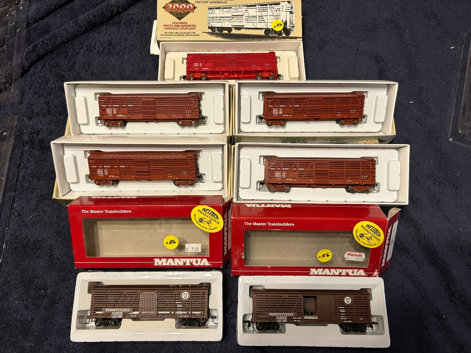 HO “LOT” of 40′ & 41′ Double Deck Stock Cars by Proto 2000 & Mantua