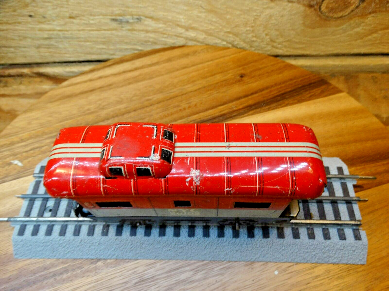 Marx O27 Metal NYC 2-Axle 20102 Red, Black & Gray Cupula Model Railroad Caboose