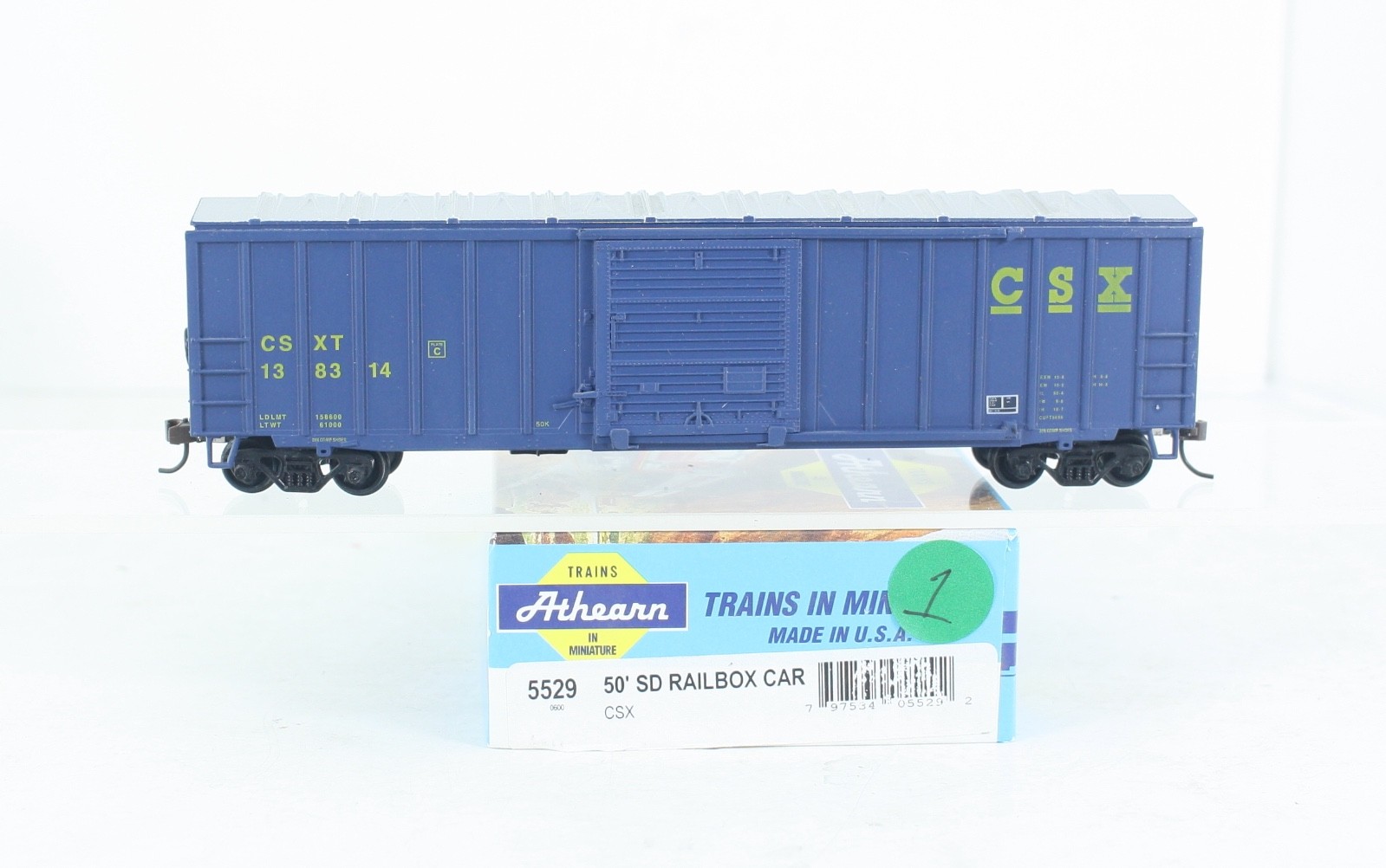 HO Scale Athearn 5529 CSX 50’ Single Door Railbox Car CSXT 138314 #1