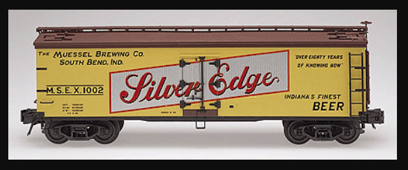 Atlas “O” 40′ Woodside Refrigerator Car 6734-2 Silver Edge Beer #1002 3 Rail NEW