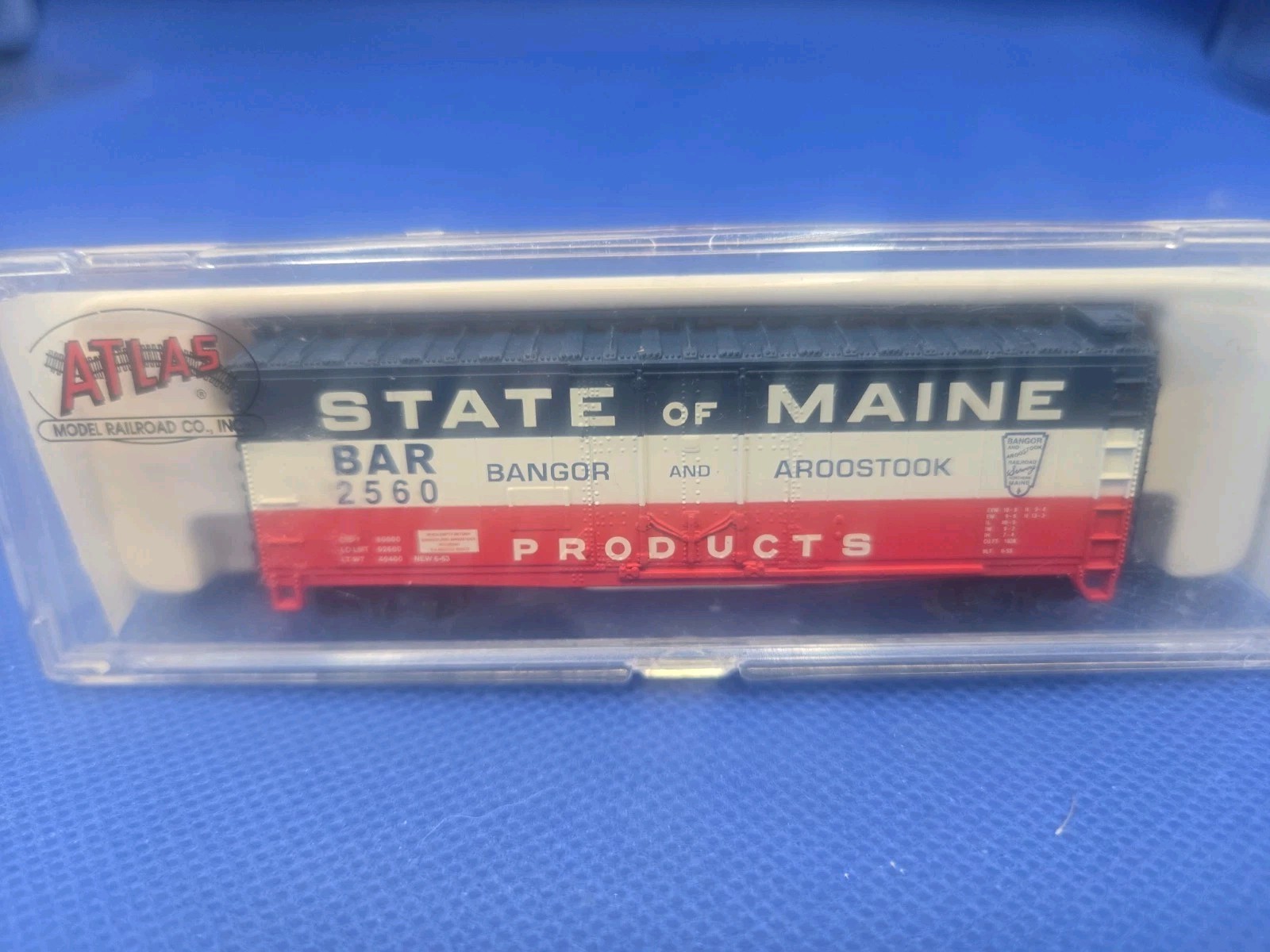 N Scale Atlas Boxcar State Of Maine. Box Car. Bangor And Aroostook. 2573 N476