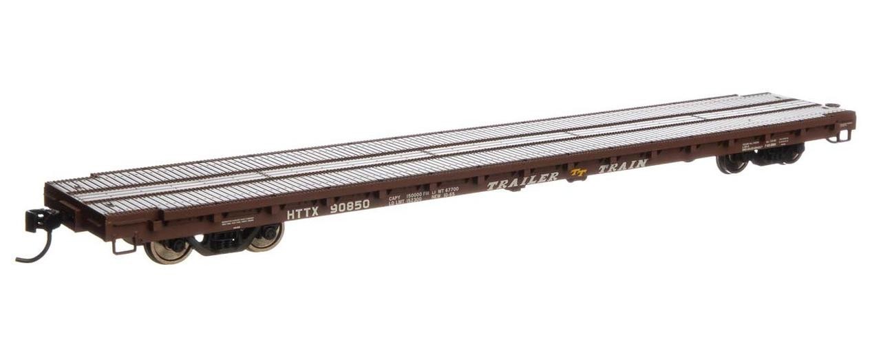 Walthers ~ HO Scale ~ 60′ Pullman-Standard Flatcar ~ Trailer-Train HTTX #90850