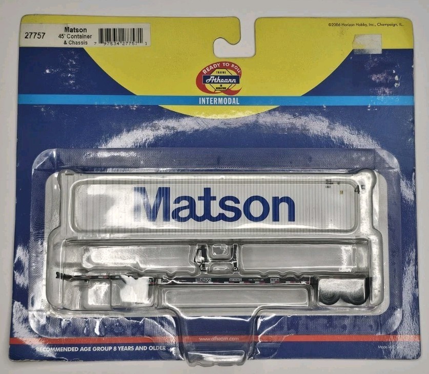 27757 Athearn Matson 45′ Container & Chassis