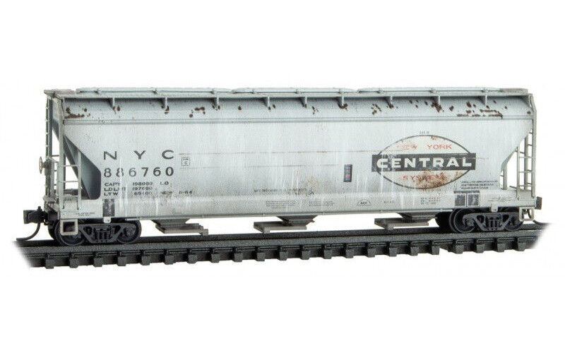 Conrail ex-PC NYC 3-Bay Covered Hopper Weathered Micro-Trains 094 45 591 N SCALE