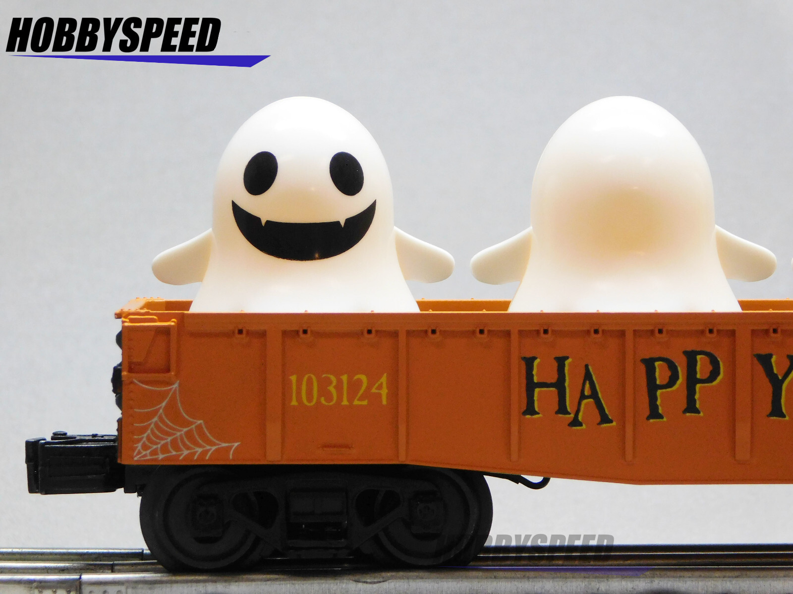MTH RAILKING HALLOWEEN GONDOLA CAR WITH FLICKERING LIGHTED GHOSTS 30-72246 NEW