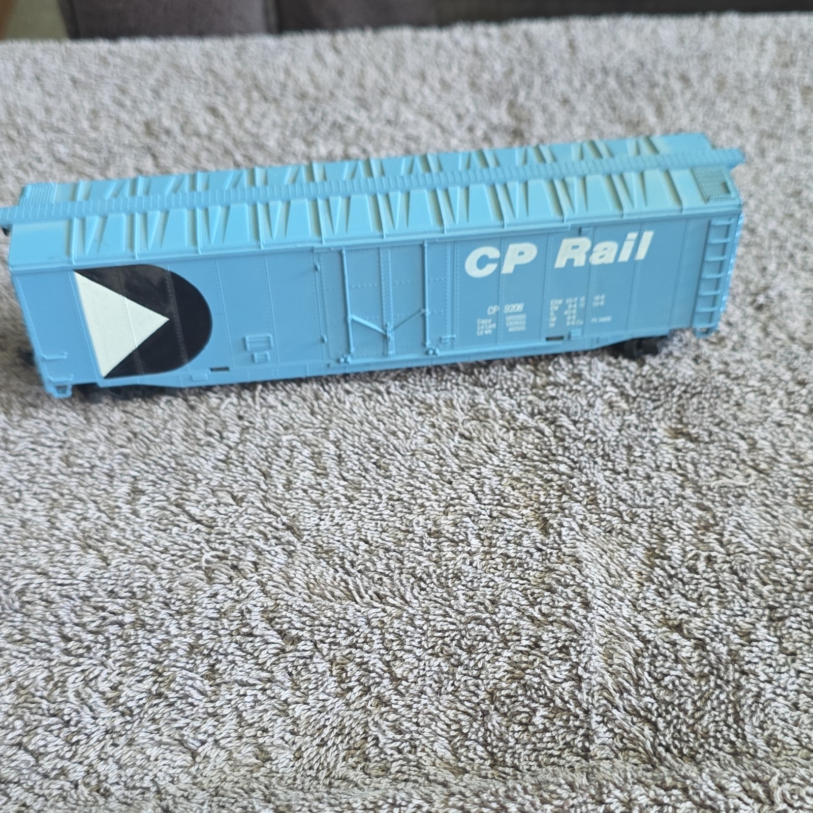 HO CP Rail Blue/Black/White Box Car Plastic Two-Rail Analog Ready-to-Go