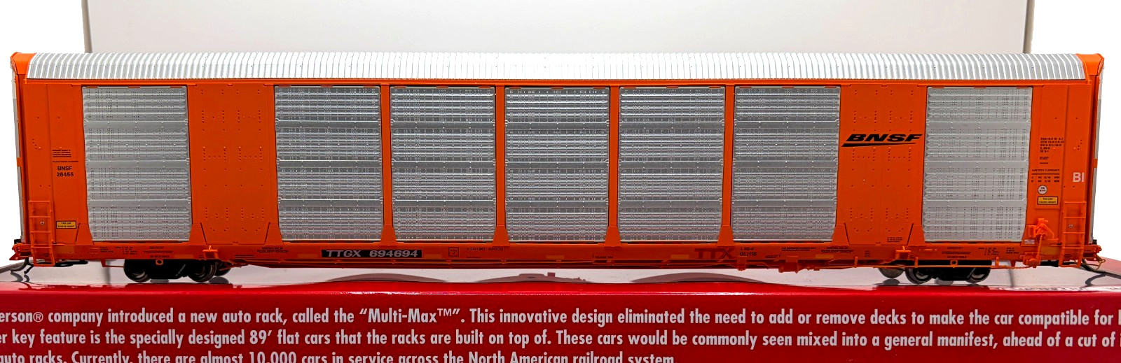 HO ATLAS 20006434 GUNDERSON MULTI-MAX AUTO RACK BNSF TTGX # 694694
