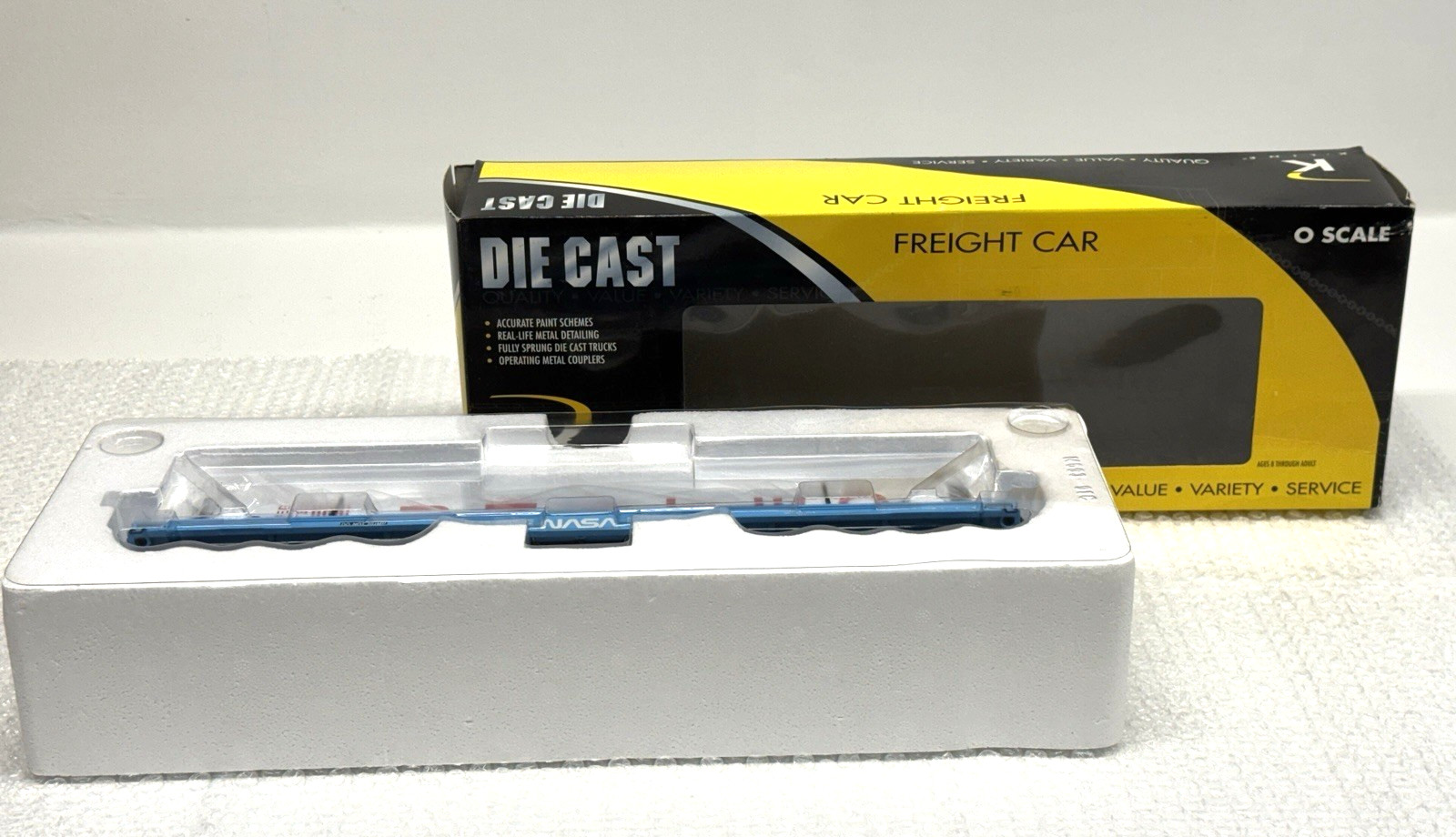 K-Line K693-8012 O Gauge NASA Flatcar with Rocket Load UNITED STATES USA