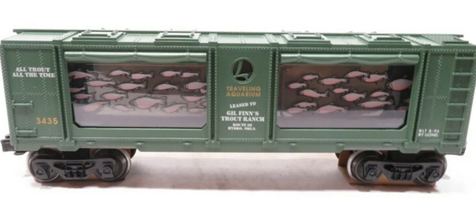 Lionel 6-16742 Gil Finn’s Trout Ranch Animated Aquarium Car, New in Box