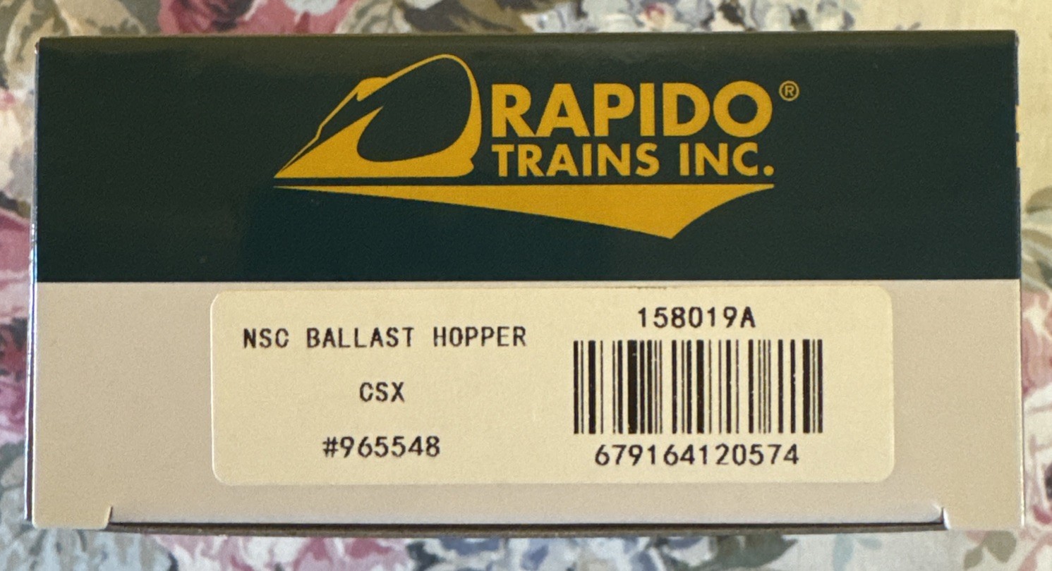 Rapido Trains Inc. CSX NSC Ballast Hopper #965548 #158019A Brand New