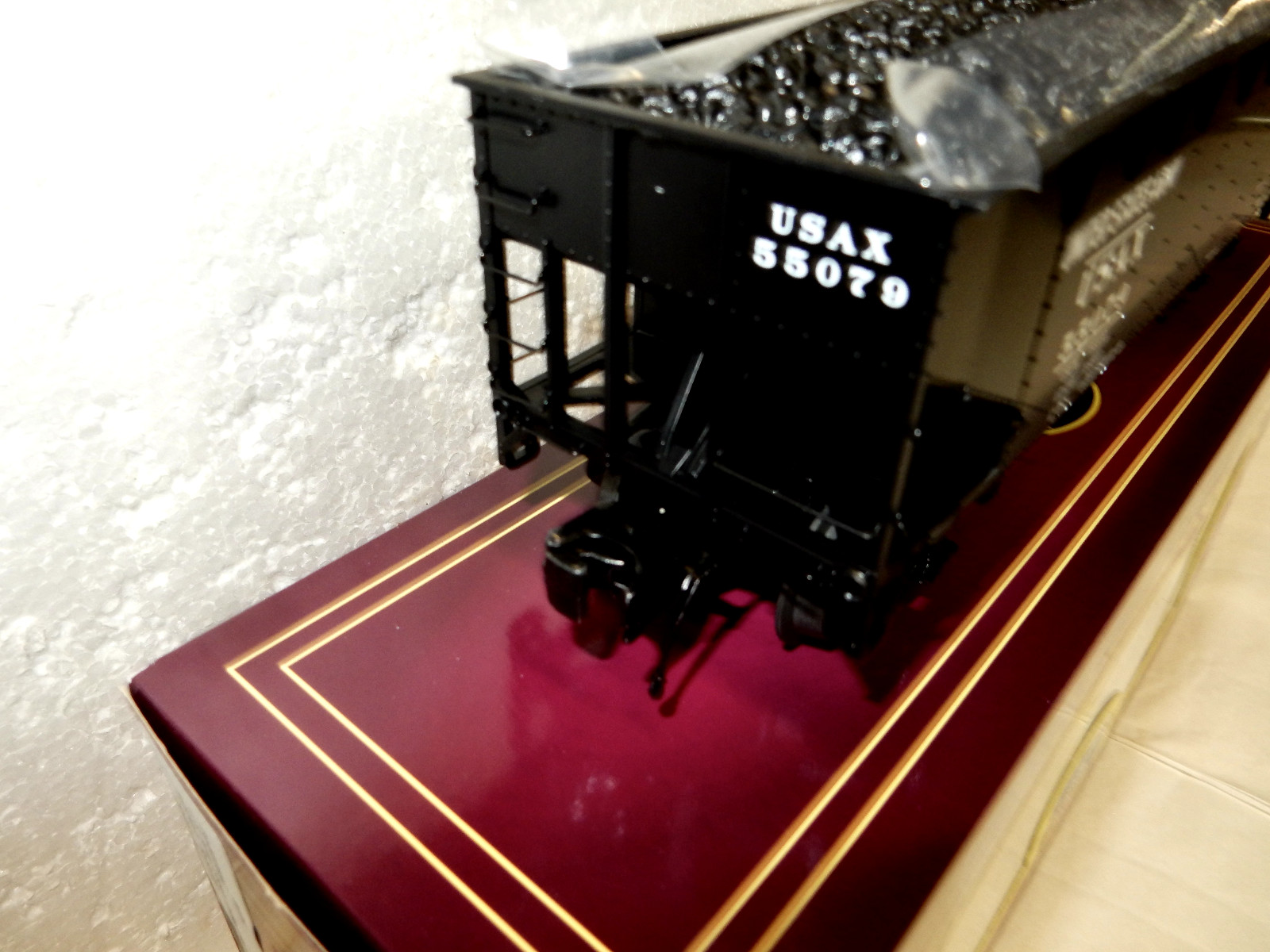 MTH Premier United States Army 2-Bay Flat End Offset Hopper Car w Coal Load-New!