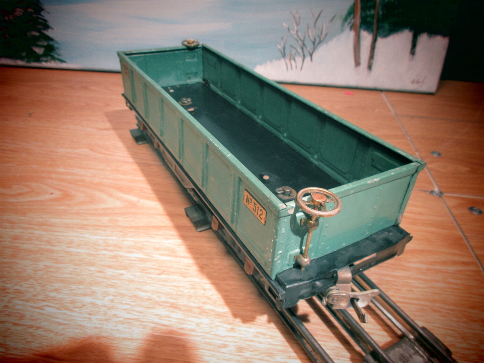 Lionel Lines Train No. 512 Green Gondola Car Standard Gauge Train Car