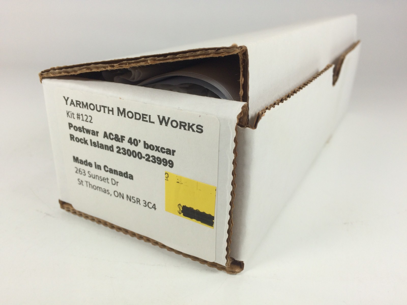 Yarmouth Model Works HO Kit #122 Rock Island Postwar AC&F 40′ Boxcar Model Kit