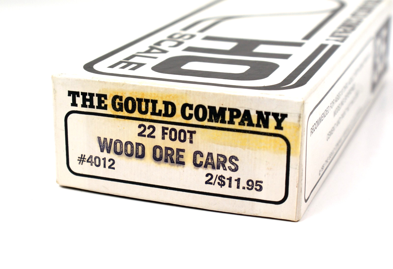 Gould Company HO Scale 22′ Wood Ore Cars, 2 Car Set, #4012, Undecorated, NOS