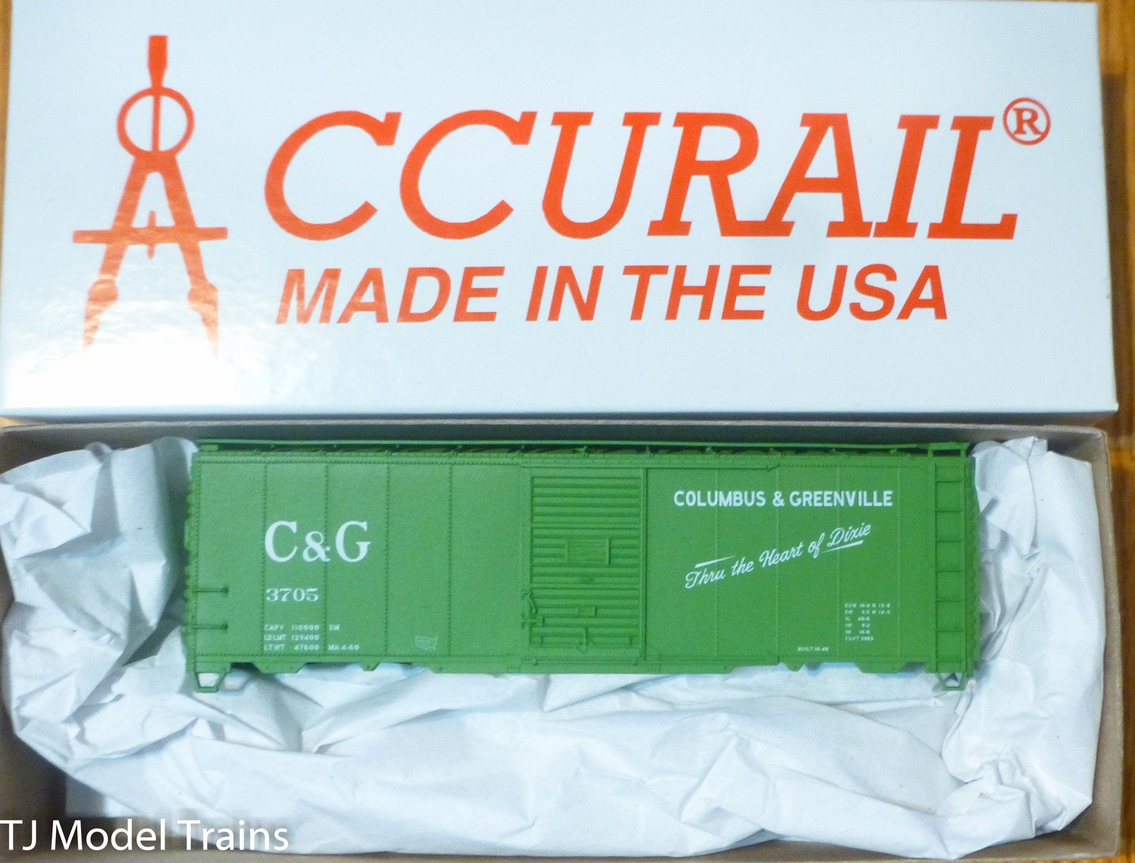 Accurail HO #80883 Columbus & Greenville (40′ AAR Steel Boxcar) Plastic Kit