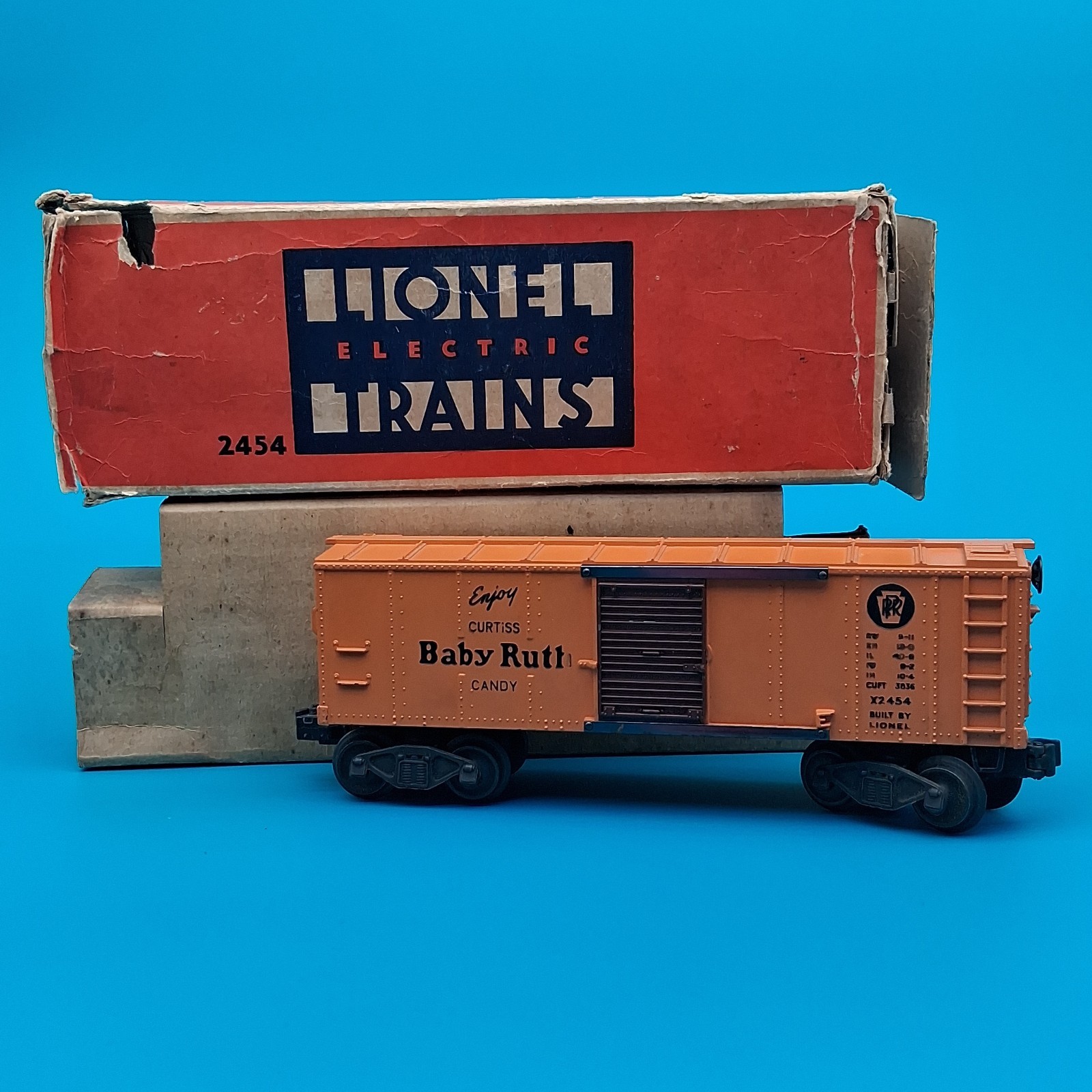 Postwar O Lionel Box Car Baby Ruth X2454 w/ Original Box & Sleeve Insert